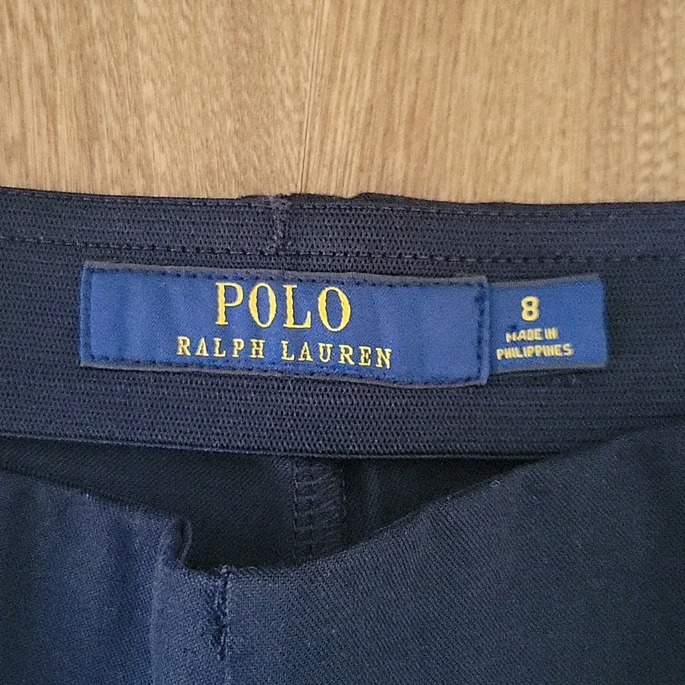 Polo Ralph Lauren Navy Stretch Pull On Style Dress Pant Zip Ankle‎ 8
